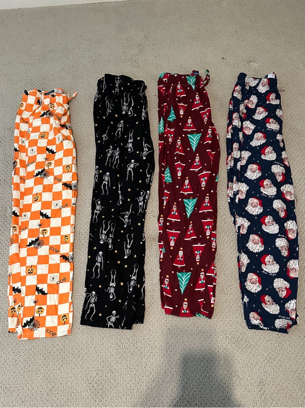 4pr Old Navy Mens Flannel Pajama PJ Pants Bottoms Sz M Tall Halloween Christmas